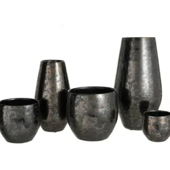 LANA DECO - Vase déco en céramique "smokey" 47cm noir