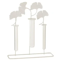 LANA DECO - Vase déco fleurs "3 porteurs" 32cm blanc