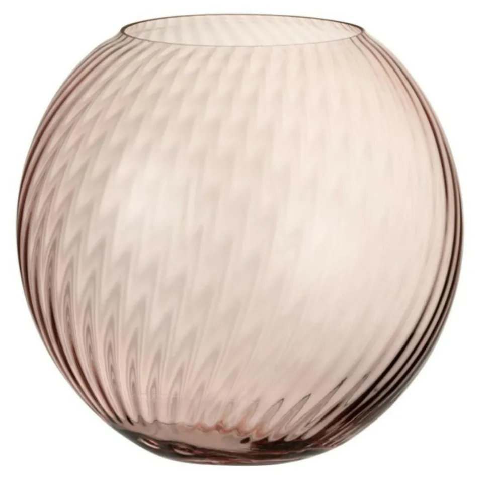 LANA DECO - Vase design en verre "canne rond" 25cm rose
