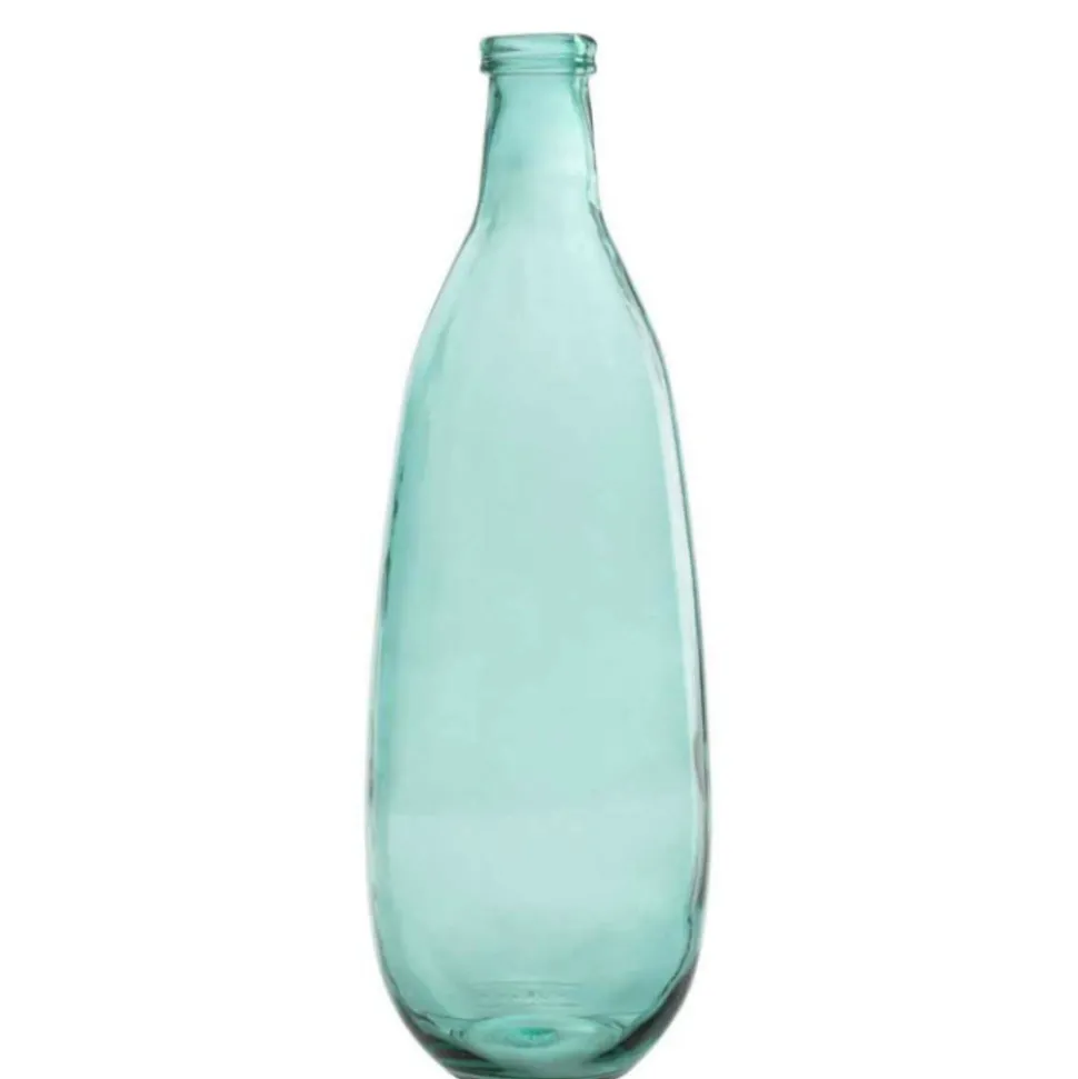 LANA DECO - Vase design en verre "bouteille" 75cm bleu azur