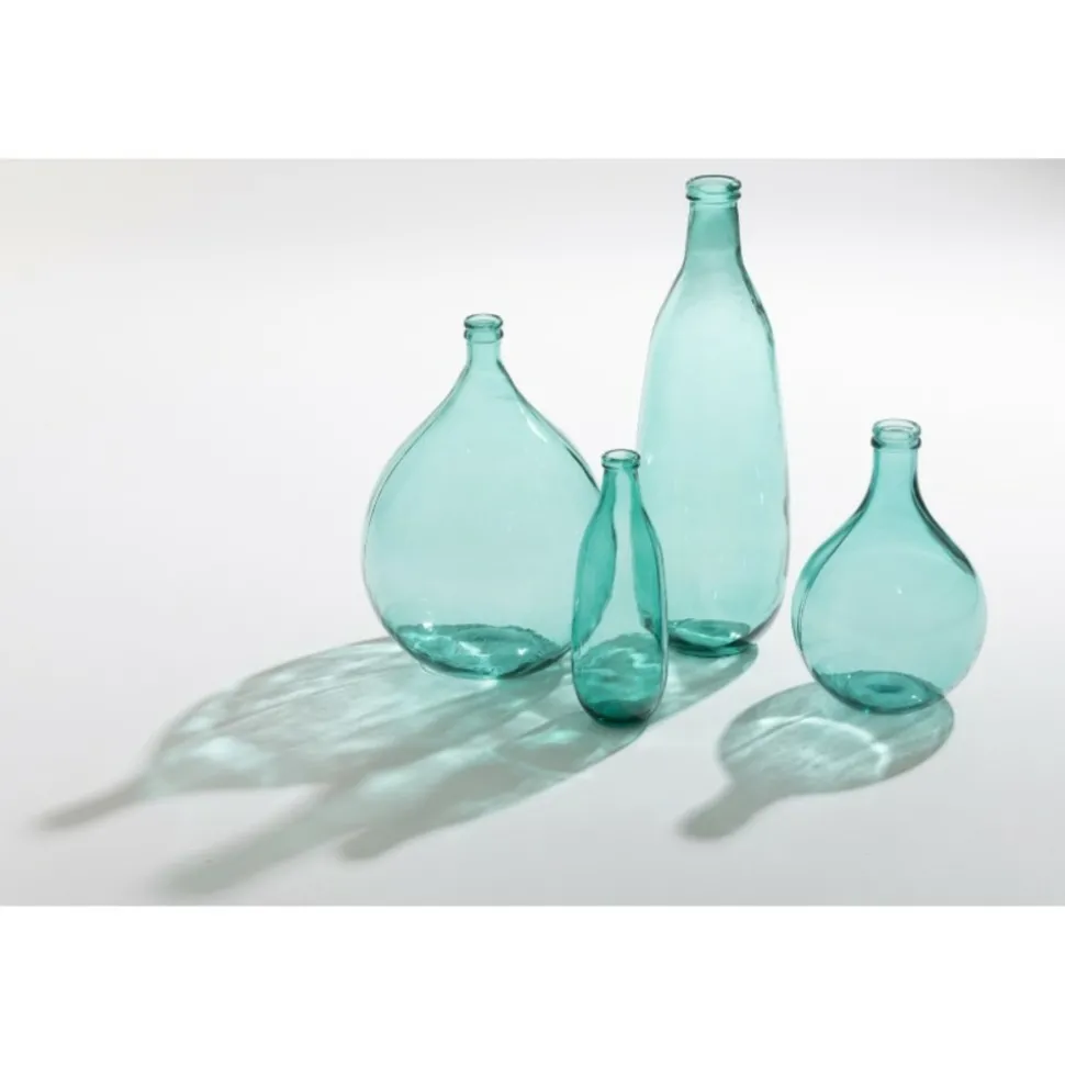 LANA DECO - Vase design en verre "bouteille" 75cm bleu azur