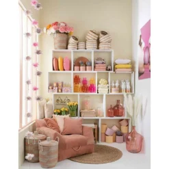 LANA DECO - Vase design en verre "bouteille déco" 55cm rose