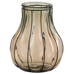 LANA DECO - Vase design en verre "fusion" 30cm taupe