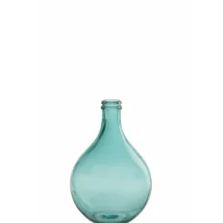 LANA DECO - Vase design en verre "bouteille" 43cm bleu azur