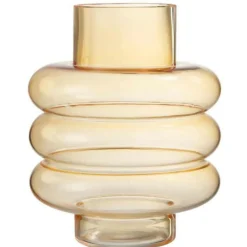 LANA DECO - Vase design en verre "lima" 22cm ocre