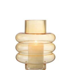 LANA DECO - Vase design en verre "lima" 22cm ocre
