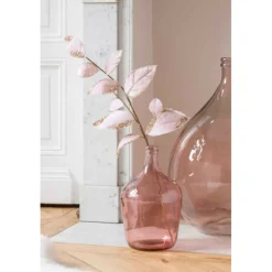 LANA DECO - Vase design en verre "bouteille déco" 30cm rose