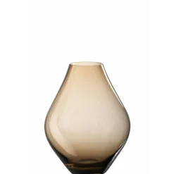 LANA DECO - Vase design en verre "abby" 28cm ambre marron