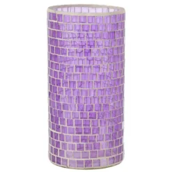 LANA DECO - Vase design "mosaïque ronde" 30cm mauve