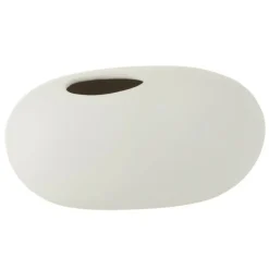 LANA DECO - Vase design "ovale céramique" 25cm blanc mat