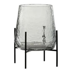 LANA DECO - Vase design sur pied "irrégulier" 25cm transparent