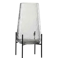 LANA DECO - Vase design sur pied "irrégulier" 32cm transparent