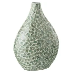 LANA DECO - Vase imprimé design "delta" 42cm bleu clair