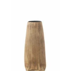 LANA DECO - Vase long design en céramique "maria" 29cm marron