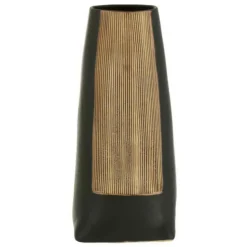 LANA DECO - Vase long design en céramique "maria" 29cm noir