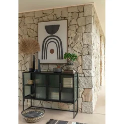 LANA DECO - Vase long design en céramique "maria" 29cm noir