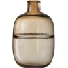 LANA DECO - Vase rond design "nervures" 35cm ambre
