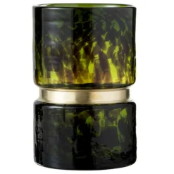 LANA DECO - Vase rond design "tâche winter" 23cm vert