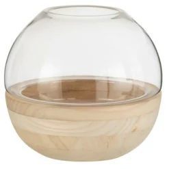 LANA DECO - Vase rond design "galupa" 25cm marron clair