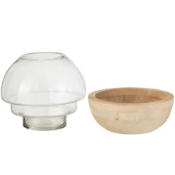 LANA DECO - Vase rond design "galupa" 25cm marron clair