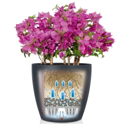 LECHUZA - Pot Classico Color, coloris gris ardoise D.43xH.40cm