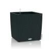 LECHUZA - Pot Cube Cottage 40 - kit complet, noir graphite