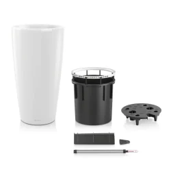 LECHUZA - Pot Rondo, coloris blanc D.32xH.56cm