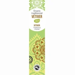 LES ENCENS DU MONDE - Encens indien vétiver 60 bâtonnets de 45 min
