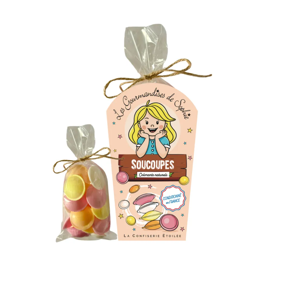 LES GOURMANDISES DE SOPHIE - Sachet de soucoupes colorées - 32g