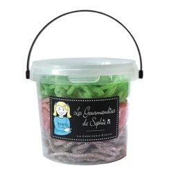 LES GOURMANDISES DE SOPHIE - Seau lacets citriques multicolores 210g