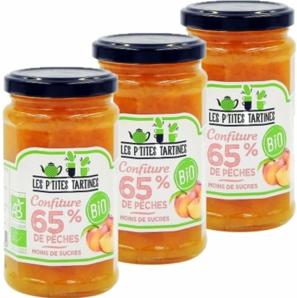 LES P'TITES TARTINES - Confiture de pêches allégée bio - les p'tites tartines