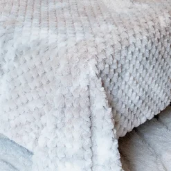 LINDER - Linder - jeté de lit imitation fourrure avec relief géométrique