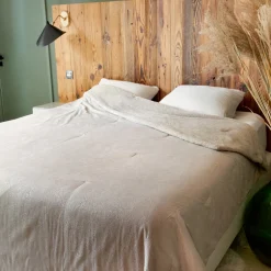 LINDER - Linder - jeté de lit réversible polaire/motif jacquard