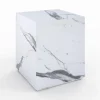 Lison - table d'appoint effet marbre blanche