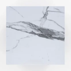 Lison - table d'appoint effet marbre blanche