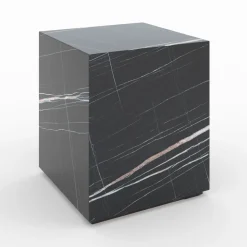 Lison - table d'appoint effet marbre noire