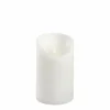 LOTTI - Bougie led en cire naturelle blanche à piles flamme vacillante h12cm timer blanc chaud lotti