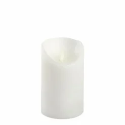 LOTTI - Bougie led en cire naturelle blanche à piles flamme vacillante h12cm timer blanc chaud lotti