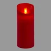 LOTTI - Bougie led en cire rouge flamme vacillante à piles h18cm timer blanc chaud lotti