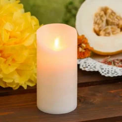 LOTTI - Bougie led en cire ivoire à piles flamme en mouvement h15cm blanc chaud timer lotti