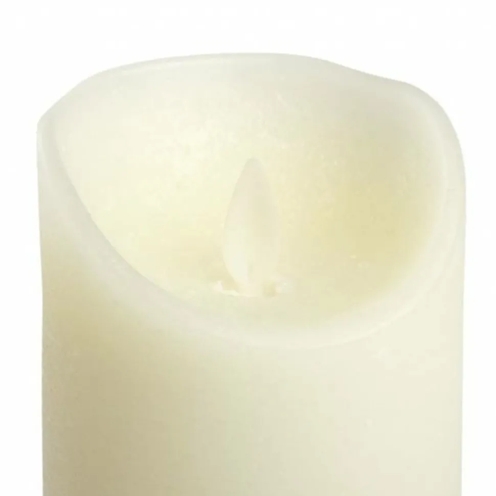LOTTI - Bougie led en cire ivoire à piles flamme en mouvement h15cm blanc chaud timer lotti