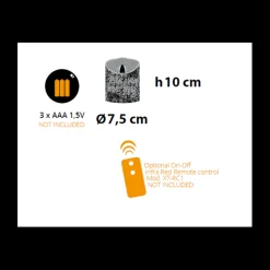 LOTTI - Bougie led vraie cire rouge à piles flamme vacillante h10cm timer blanc chaud lotti