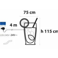 LOTTI - Lampe néon mojito 115x75 cm 832 led blanc chaud vert blanc froid ip44 lotti