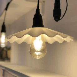 LOTTI - Lot de 8 abat jour blanc pour guirlande guinguette 230v lotti