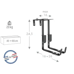 LOUIS MOULIN - Lot de 2 supports tout reglable pour jardinière anthracite 16 à 26 cm