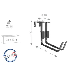 LOUIS MOULIN - Lot de 2 supports fixations réglables pour jardinière anthracite 18 cm