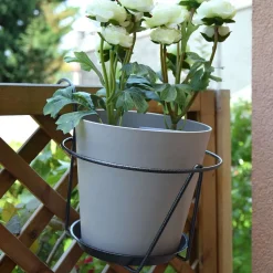 LOUIS MOULIN - Porte-pot avec soucoupe à accrocher anthracite, pour pot 25 cm