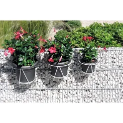 LOUIS MOULIN - Porte-pot avec soucoupe (à accrocher) blanc, pour pot 20-22 cm