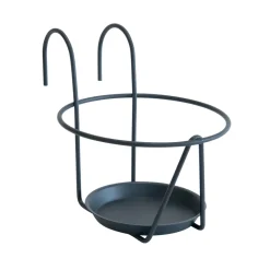 LOUIS MOULIN - Porte-pot avec soucoupe à accrocher anthracite, pour pot 16-18 cm