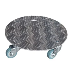LOUIS MOULIN - Support poterie avec 4 roulettes, en aluminium Ø 30 cm